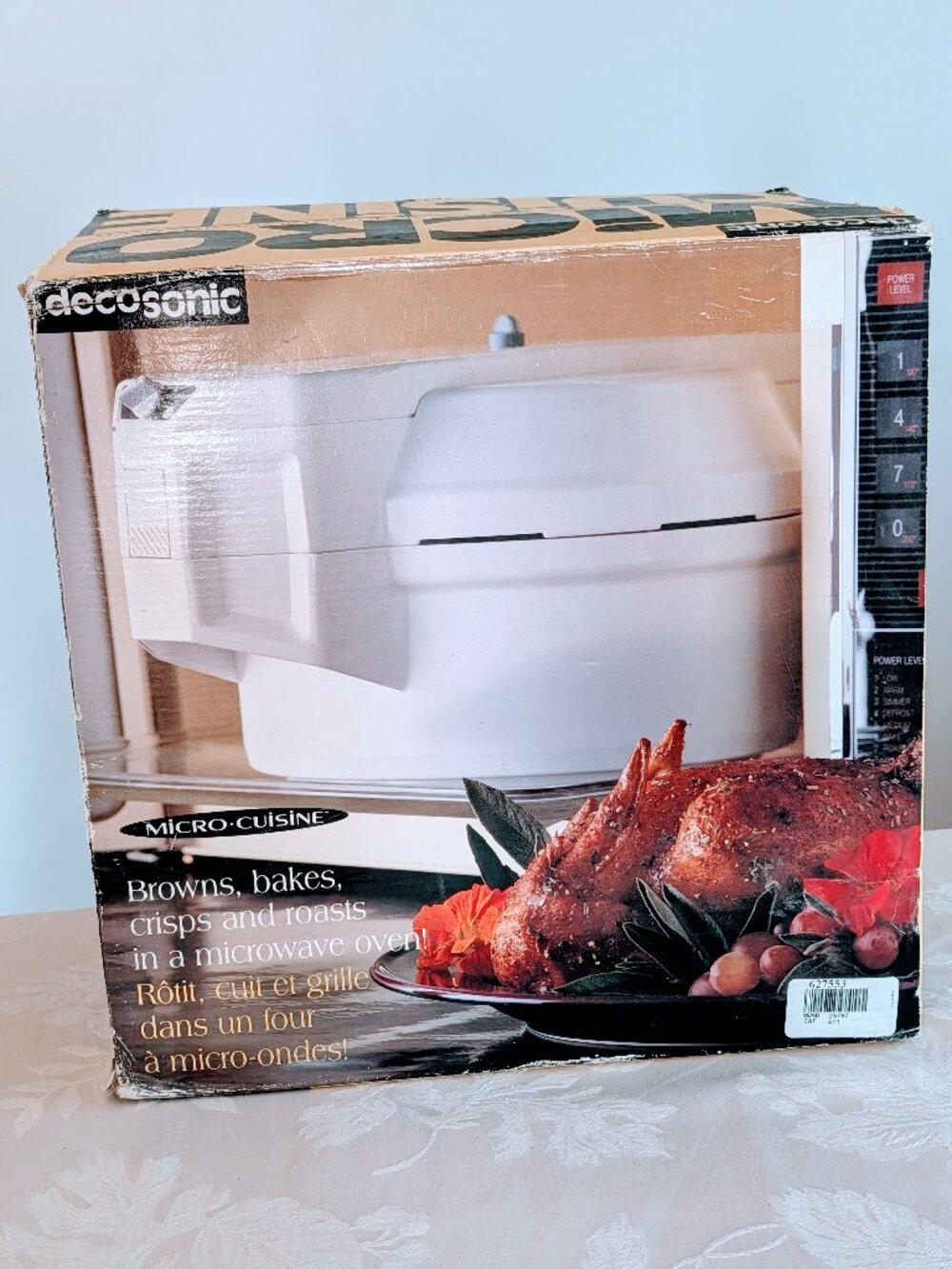 VTG 1992 Decosonic Micro Cuisine Microwave Browning Pan Open Box New Bakes Roast